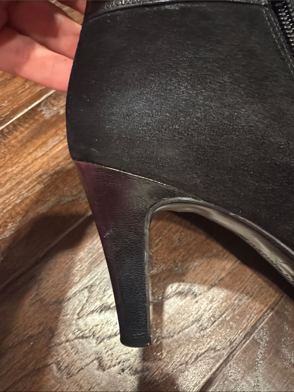Naturalizer Black Leather & Suede Ankle Booties with Buckle - Picture 7 of 9